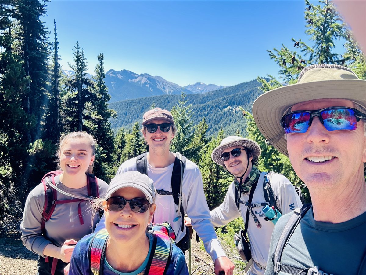 The King family hiking together